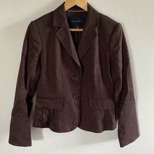 Banana Republic Women's Striped Brown Double Button Stretch Blazer, Size 6 (B1)